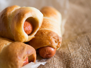 Sausages in dough, homemade