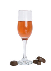 Glass goblet with wine