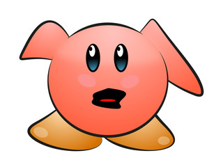 Worried rounded cartoon character - Vector
