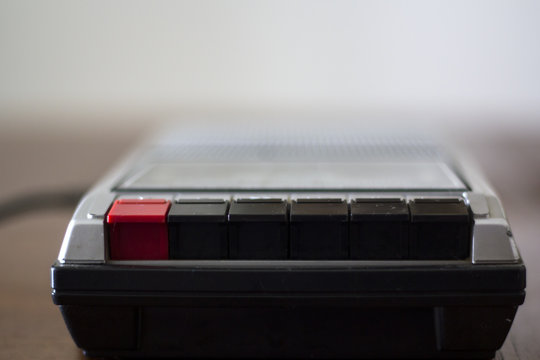 Vintage cassette tape player recorder. Shallow depth of field