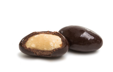 nuts in chocolate isolated