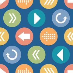 Vector Colorful Arrow Circles Seamless Pattern