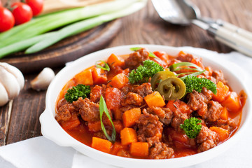 Lamb sweet potato chili
