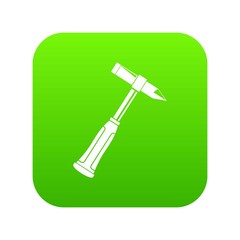 Hammer slag of welder icon digital green
