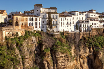 Fototapeta na wymiar Houses on the Cliffs of El Tajo Gorge, Ronda, Spain