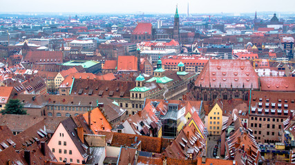 Naklejka na ściany i meble Panoramic Cityscape of Nuremberg, Germany