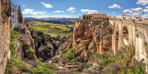 Wall murals Puente Nuevo and the Cliffs of El Tajo Gorge, Ronda, Spain