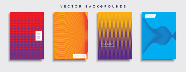 Vector cover designs. Future Poster template. Smartphone modern background set.