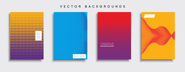 Obraz premium Vector cover designs. Future Poster template. Smartphone modern background set.