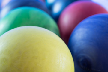 Group of bowling bowles