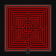 square red labyrinth on a black background