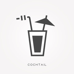 Silhouette icon cocktail