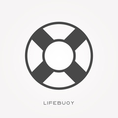 Silhouette icon lifebuoy