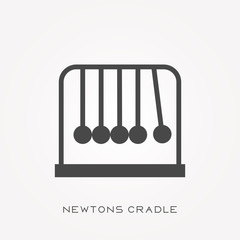 Silhouette icon Newtons cradle