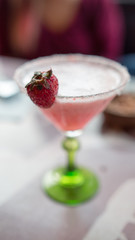 pink coctail with strawberry