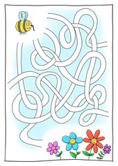 Rätselbild Labyrinth Biene koloriert