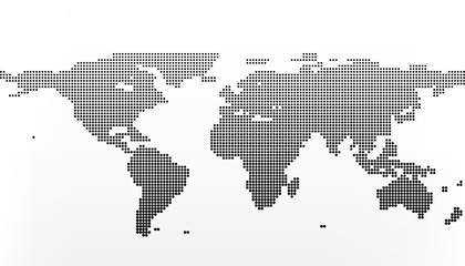 World map in dots. Earth business concept in flat style isolated on white