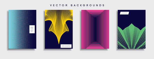 Vector cover designs. Future Poster template. Smartphone modern background set.