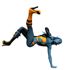 Naklejka premium super dark elf warrior