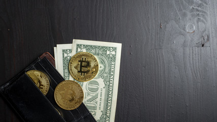  bitcoins on wallet  background