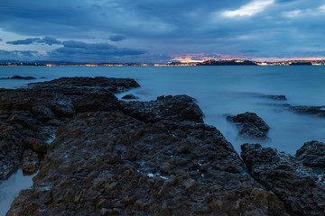 Sunset in the Tranquilos Beach. Cantabria. Spain.