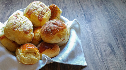 assortment of baked bread
