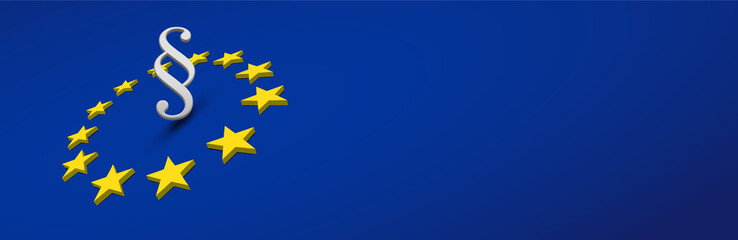 Europa Banner mit Sternen und Paragraph Zeichen - obrazy, fototapety, plakaty