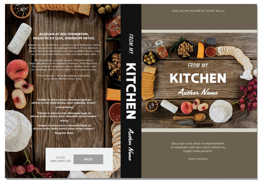 Cookbook Cover Layout with Tan Accents