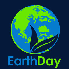 earth day text and world vector flat graphic for  background or banner