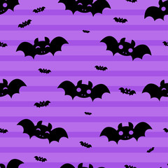 Abstract seamless halloween pattern for girls or boys. Creative vector halloween pattern with bat, cloud boo. Funny halloween pattern for textile and fabric. Fashion bat style. Colorful bat picture.
