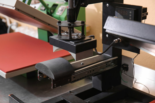 Modern printing machine at workplace