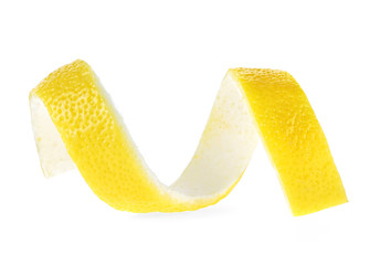 Lemon peel isolated on a white background. Healthy food.