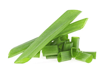 Green onion herb chopped isolated on white background