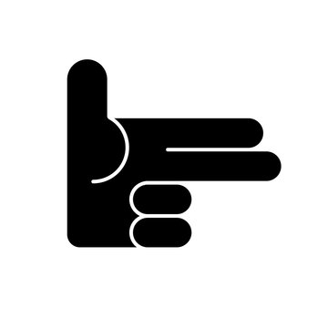 Finger Gun Isolated. Hand Weapon. Vector Illustration