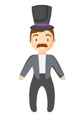 cartoon Circus Ringmaster icon over white background, colorful design.  vector illustration