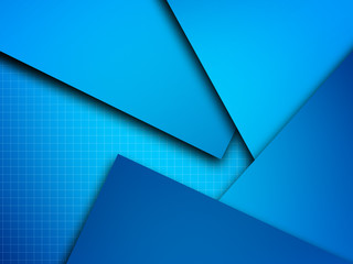 Blue triangle background with overlap paper layer gradient color with space for text and message artwork design