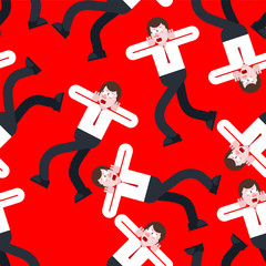 Shock seamless pattern. Panic people background. mental jolt and fear ornament