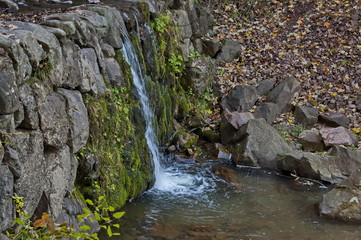 Part of  waterfall cascade of river Lokorska near village  Lokorsko, Sofia, Bulgaria   