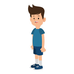 Cute boy cartoon isolated vector illustration graphic design