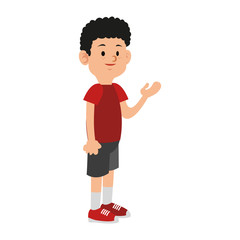 Cute boy cartoon isolated vector illustration graphic design