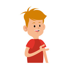 Cute boy cartoon isolated vector illustration graphic design