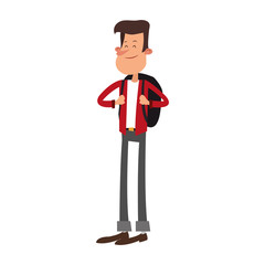 Young man cartoon vector illustration graphic design
