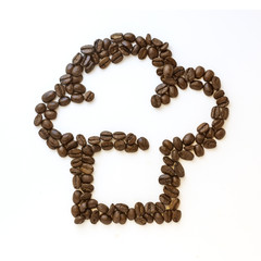 Coffee beans chef hat icon