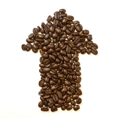 Coffee beans up arrow icon