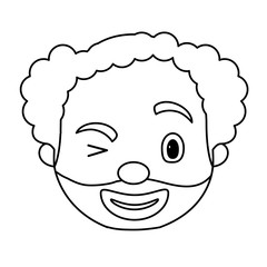 cartoon clown wiking an eye over white background, vector illustration