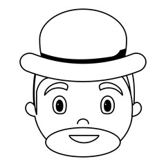 Obraz na płótnie Canvas cartoon man with beard and hat over white background, vector illustration