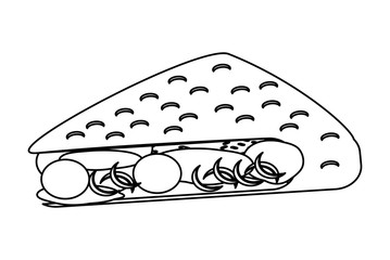 Mexican food design with quesadillas icon over white background, vector illustration