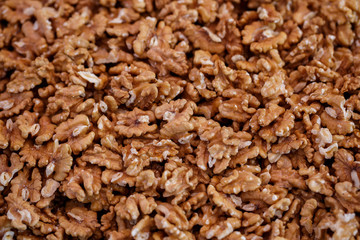 peeled walnuts on market place