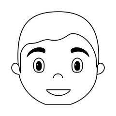 cartoon man face icon over white background, vector illustration