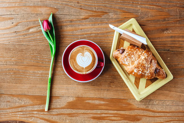 cup coffee and flower